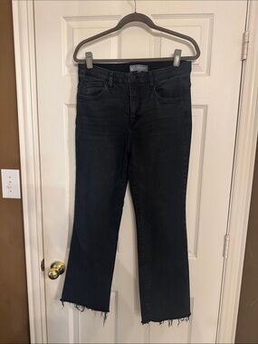 Wit & Wisdom Washed Black Wide Leg Jeans with Raw Hem